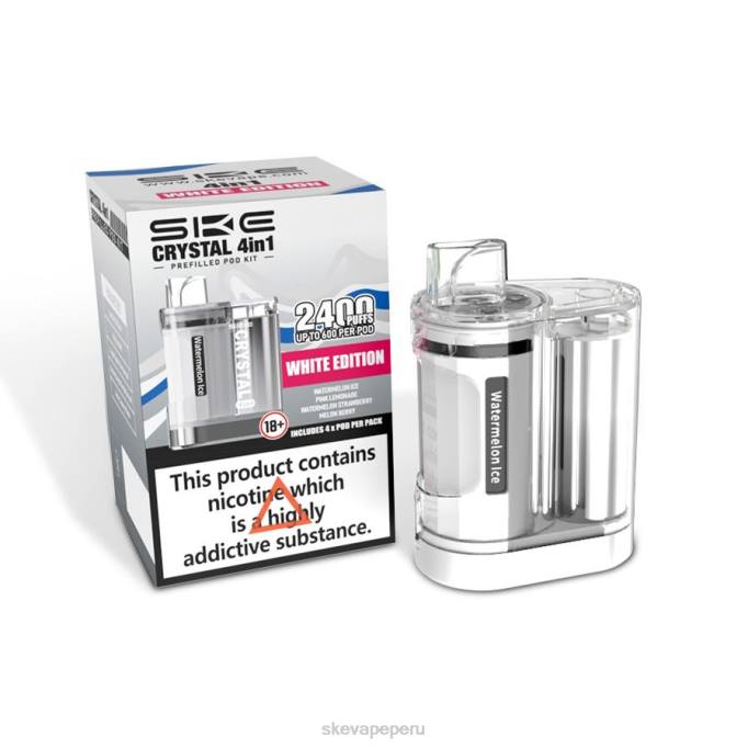 SKE Vape Flavours - SKE Crystal 2400 kit de cápsulas 4 en 1 mixto edición blanca JZZP5