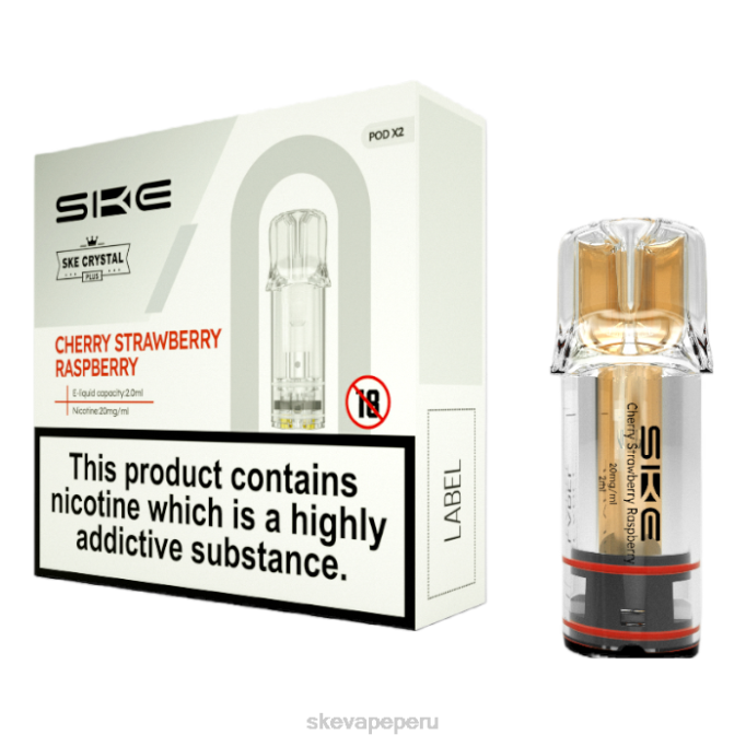 SKE Vape Review - SKE vaporizadores de cristal más vainas cereza fresa frambuesa JZZP109